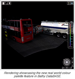 Rendering showcasing the new real world colour palette feature in Bathy DataBASE.