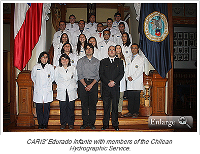 CARIS’ Edurado Infante with members of the Chilean Hydrographic Service.