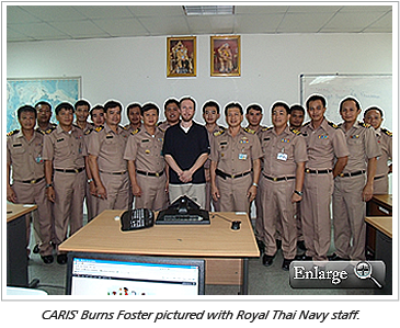 CARIS' Burns Foster pictured with Royal Thai Navy staff.