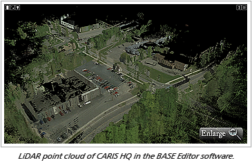 LiDAR point cloud of CARIS HQ in the BASE Editor software.
