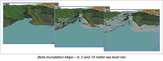 Beira Inundation Maps – 0, 5 and 10 metre sea level rise.