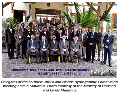 Delegates of the Southern Africa and Islands Hydrographic Commission meeting held in Mauritius. Photo courtesy of the Ministry of Housing and Lands Mauritius.