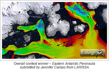 Overall contest winner – Eastern Antarctic Peninsula submitted by Jennifer Campo from LARISSA