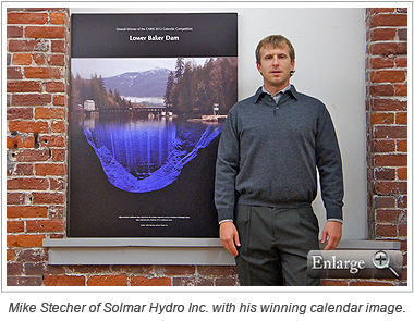 Mike Stecher of Solmar Hydro Inc. with his winning calendar image.