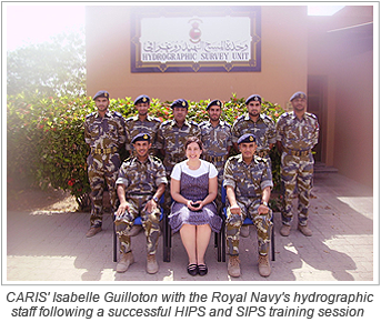 CARIS' Isabelle Guilloton with the Royal Navy's hydrographic staff following a successful HIPS and SIPS training session 