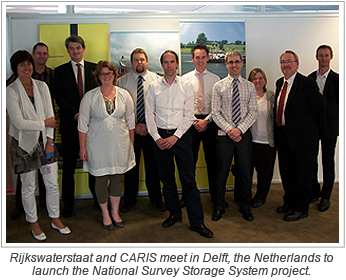 Rijkswaterstaat and CARIS meet in Delft, the Netherlands to launch the National Survey Storage System project.