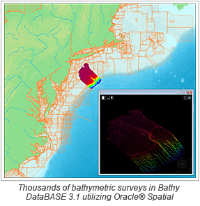 Thousands of bathymetric surveys in Bathy DataBASE 3.1 utilizing Oracle® Spatial